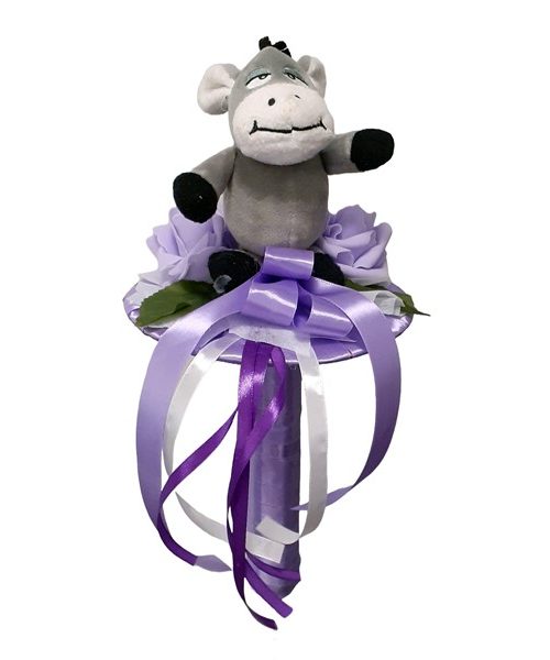 Ballagási szárazvirág csokor csacsival