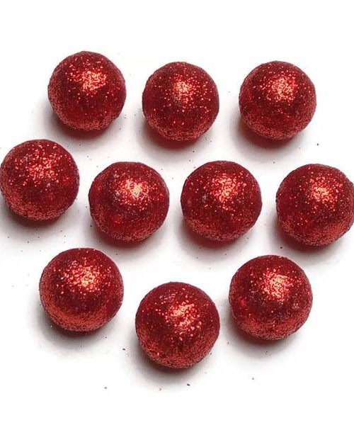 Glitteres golyó - piros
