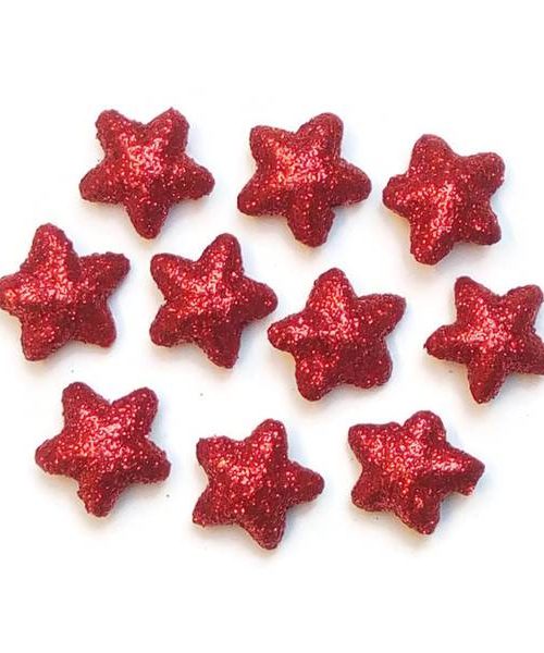 Glitteres csillag – piros
