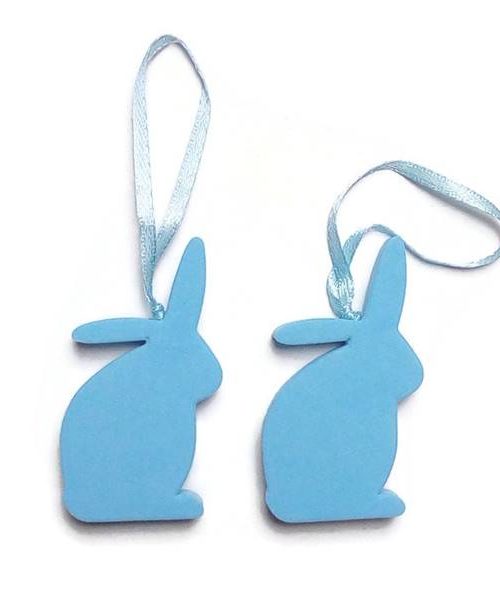 Nyúl akasztós - gumi/kék