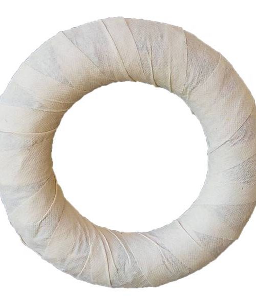 Vetex anyaggal bevont koszorúalap - krém (20 cm)