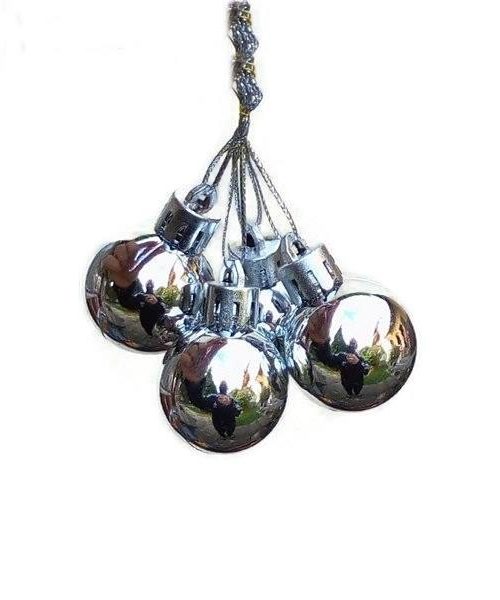 Karácsonyi gömb - ezüst (3cm)