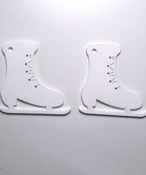 Fa dekor korcsolya fehér