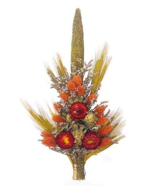 Nagy méretű koszorú rátét narancs fénymaggal