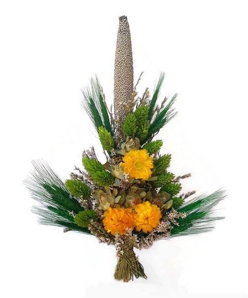 Nagy méretű koszorú rátét zöld fénymaggal