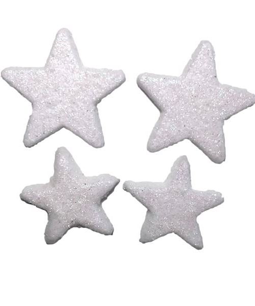 Glitteres csillag vastag fehér