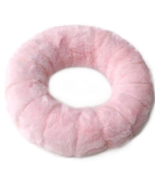 Műszőrmés koszorúalap - rózsaszín (20cm)