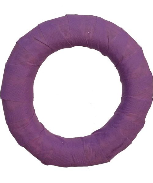 Vetex anyaggal bevont koszorúalap – lila (20 cm)
