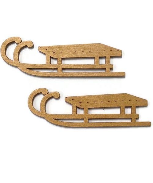 Szánkó lapos 8cm arany 2db-os