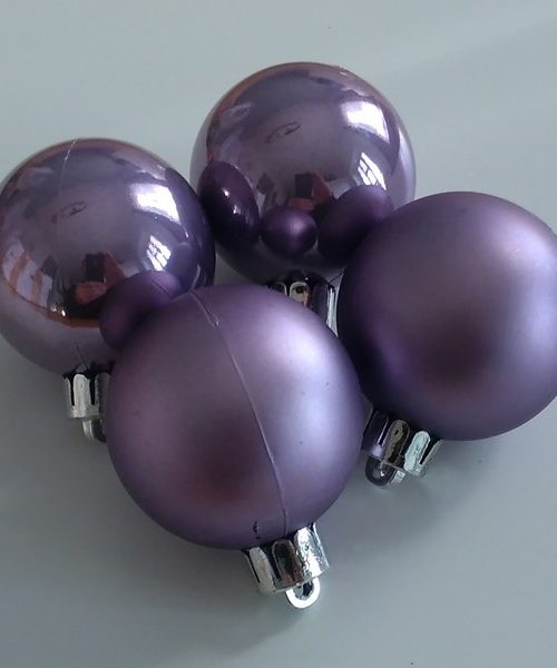 Karácsonyi gömb világos lila mix 4cm