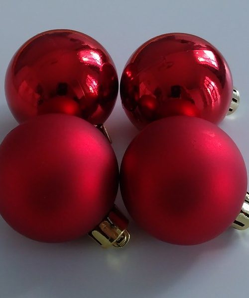 Karácsonyi gömb piros mix 4cm