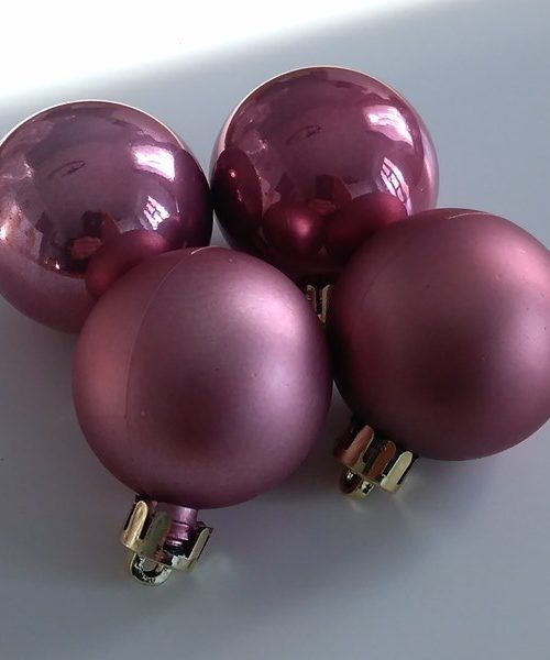 Karácsonyi gömb bársony rózsaszín mix 4cm