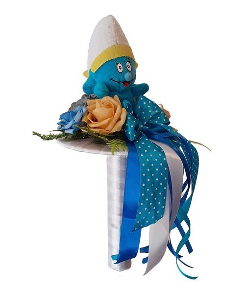 Ballagási csokor hupikék törpikével